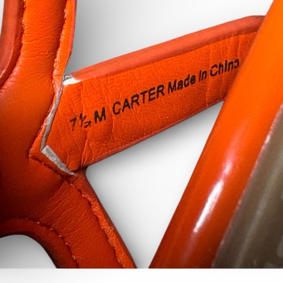 Sam Edelman Carter Orange Leather Flat Sandals Women’s 7.5 - Picture 4 of 11